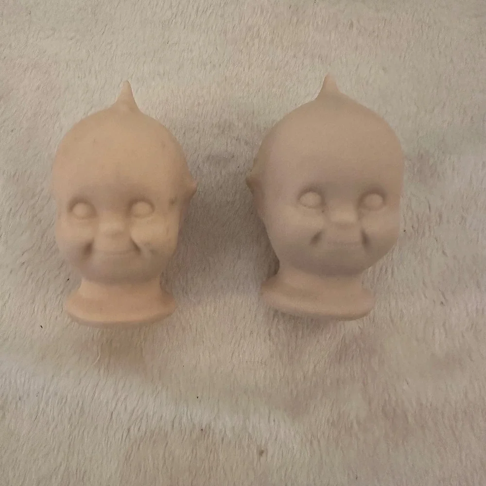 Vintage Kewpie Head Shoulders  Craft Art Oddities Ornament Exc. Bisque Porcelain